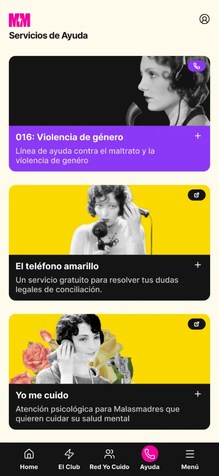App Malasmadres · Servicios de ayuda